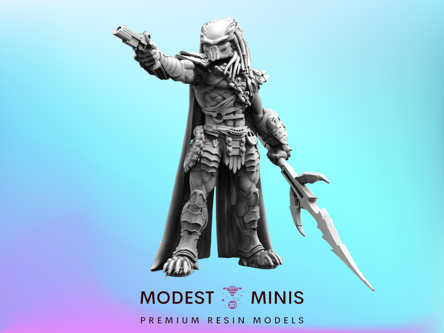 Elder Wulfen Skull Hunter - 32mm Scale Alien Miniature | RPG | Sci fi | Cyberpunk | Role Playing | DnD | Papsikel