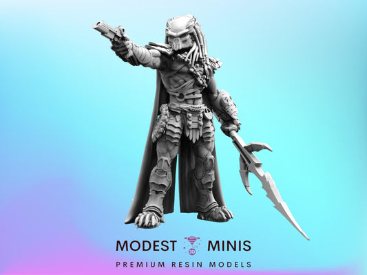 Elder Wulfen Skull Hunter - 32mm Scale Alien Miniature | RPG | Sci fi | Cyberpunk | Role Playing | DnD | Papsikel