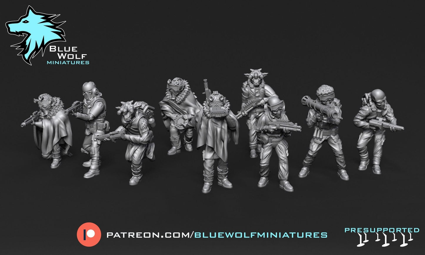 9pc Alien Rebels - 28mm - 40mm Scale | Star Wars Legion Mini