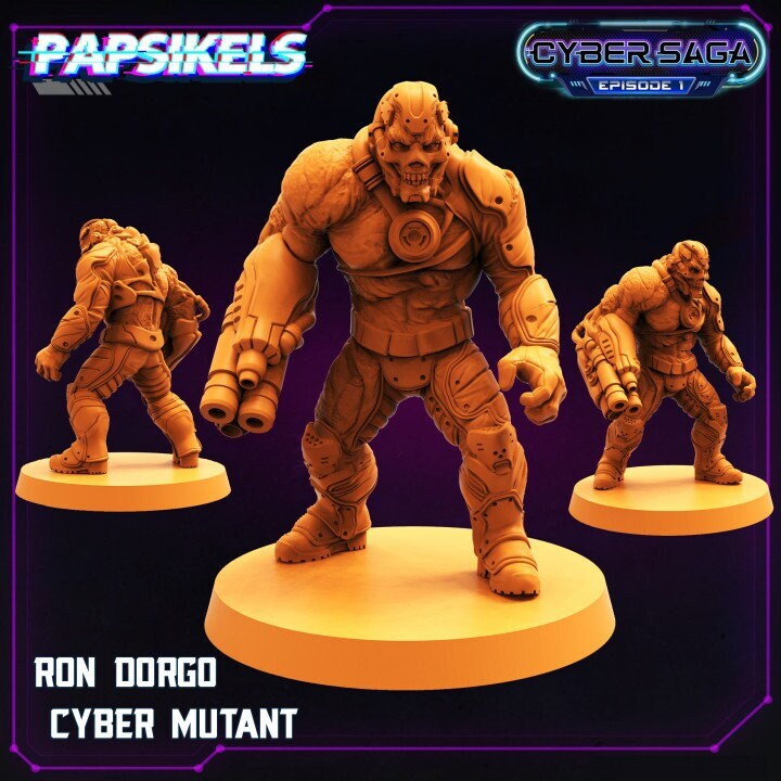 Ron Dorgo Cyber Mutant - 32mm Scale Alien Miniature  | Cyberpunk | Papsikels
