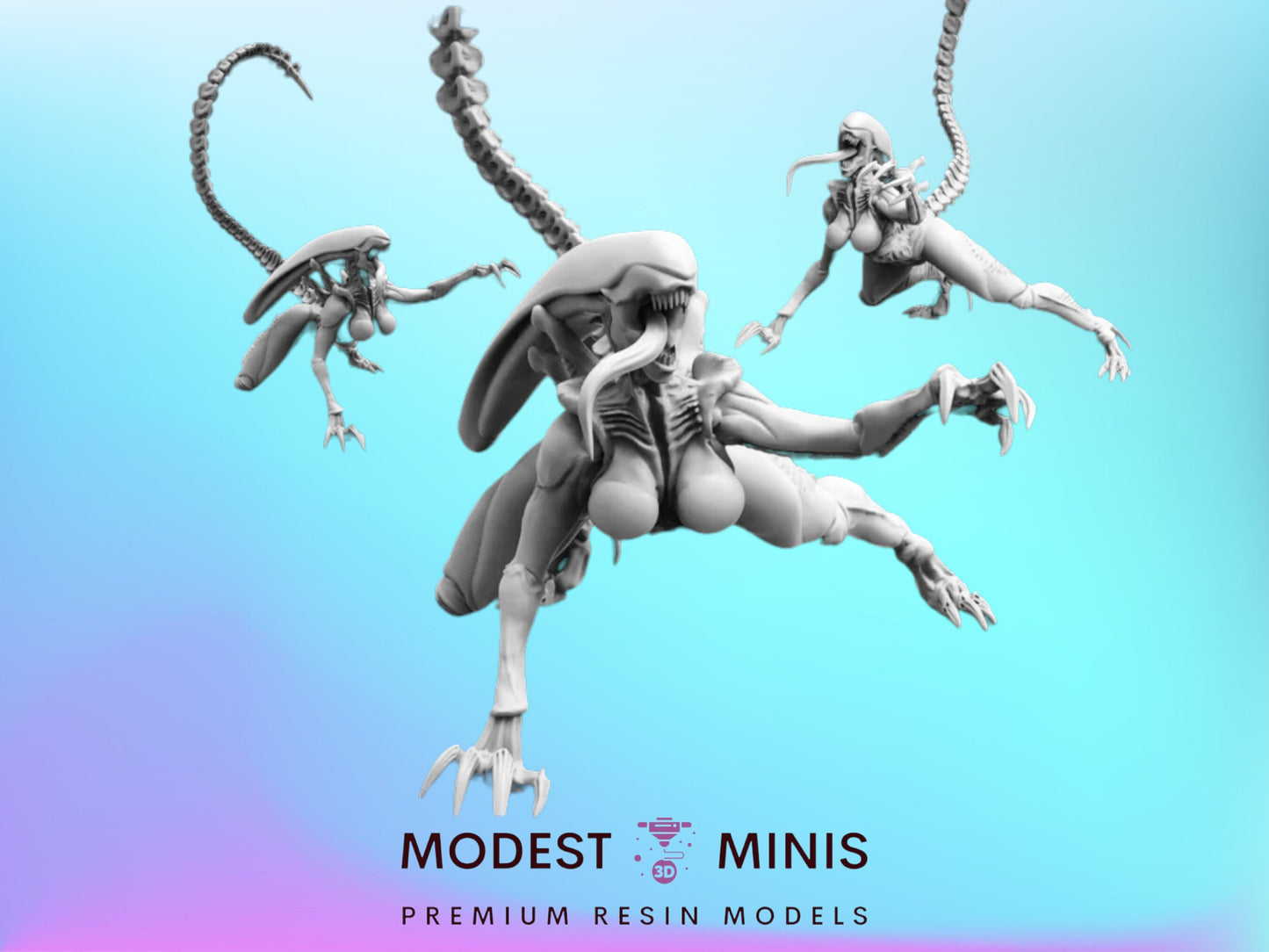 Gigerian Escorpion Succubus - 32mm Scale Alien Miniature | RPG | Sci fi | Cyberpunk | Role Playing | DnD | Papsikel