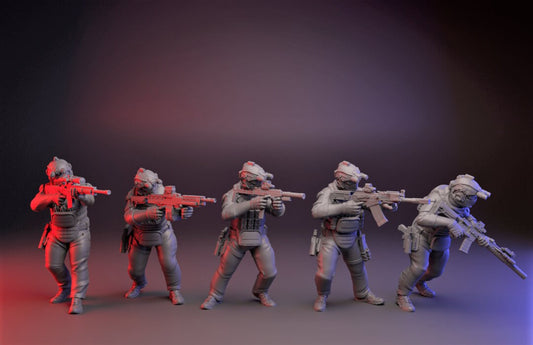 5pc High Risk Operators - 28mm Scale Resin Military Miniature | Zona Alfa | Spectre Ops Mini