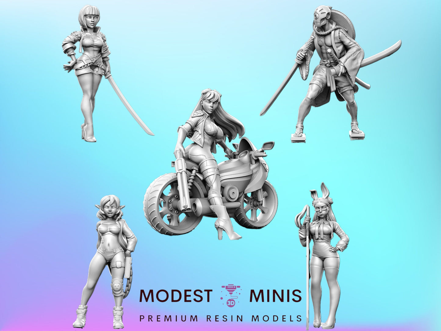 RN Cyberpunk 1 - Resin Cyberpunk Miniature  |  | RN Estudio