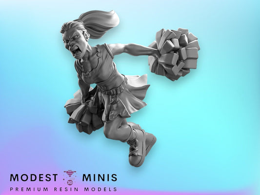 Zombie Cheerleader Runner | 28mm - 100mm Scale Resin Mini | Zombicide | Vaultz