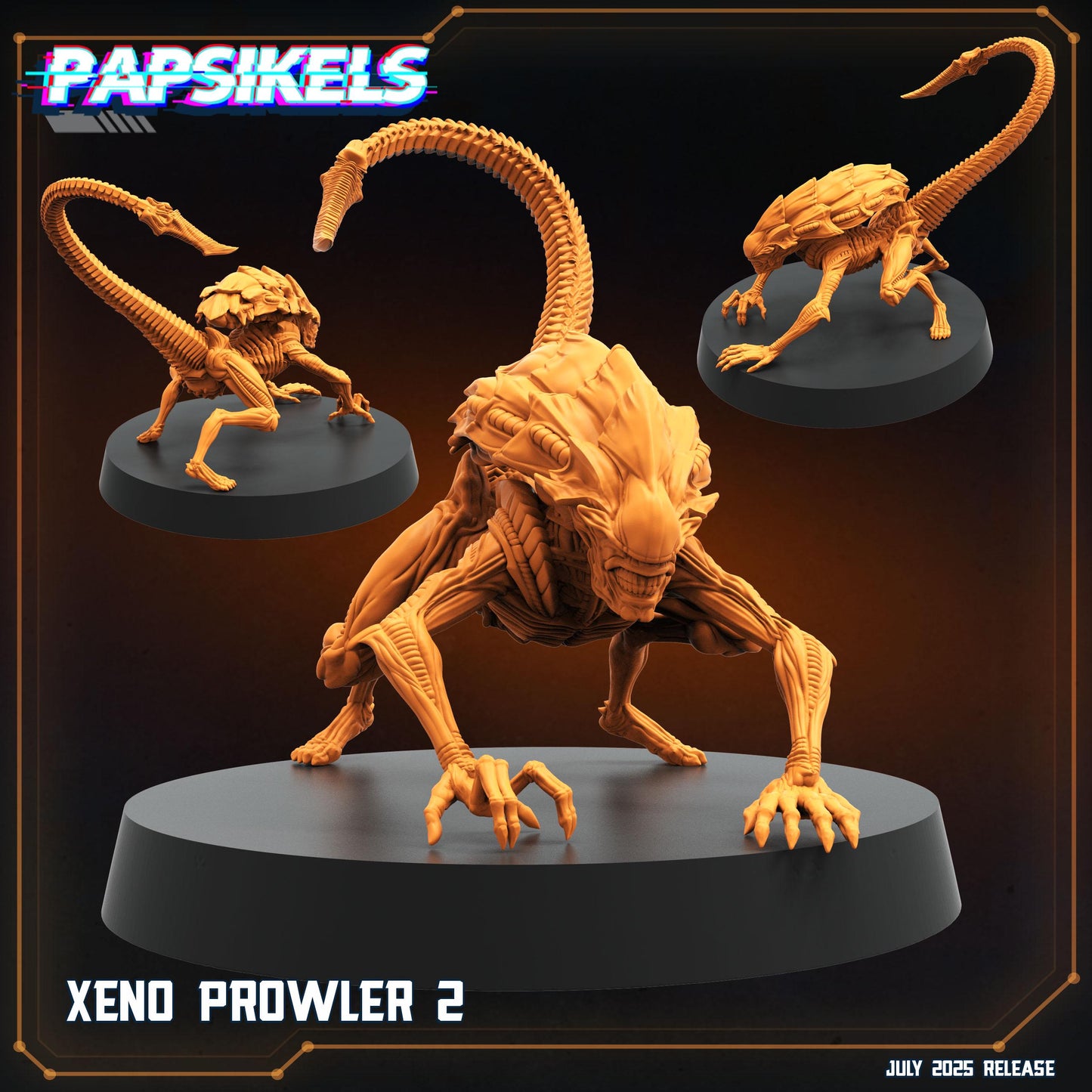Xeno Prowler - 28mm 32mm Scale Alien Miniature | RPG | Sci fi | Cyberpunk | Role Playing | DnD | Papsikel