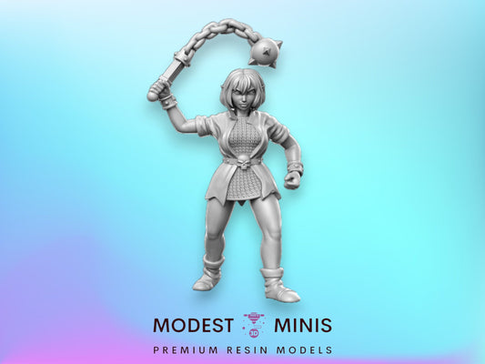Heroine Quest Orc Morning Star Female - 28mm 32mm Scale DnD Miniature | Dungeons and Dragons | RN Estudio