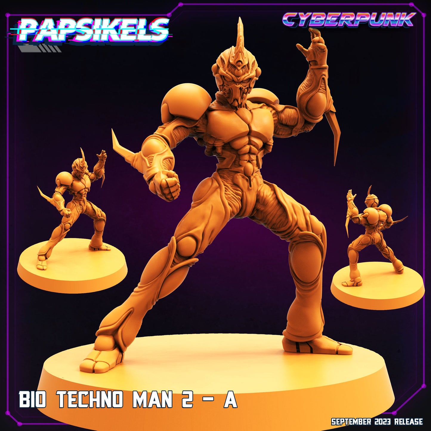 7pc Bio Techno Man - Resin Cyberpunk Miniature  | Papsikels