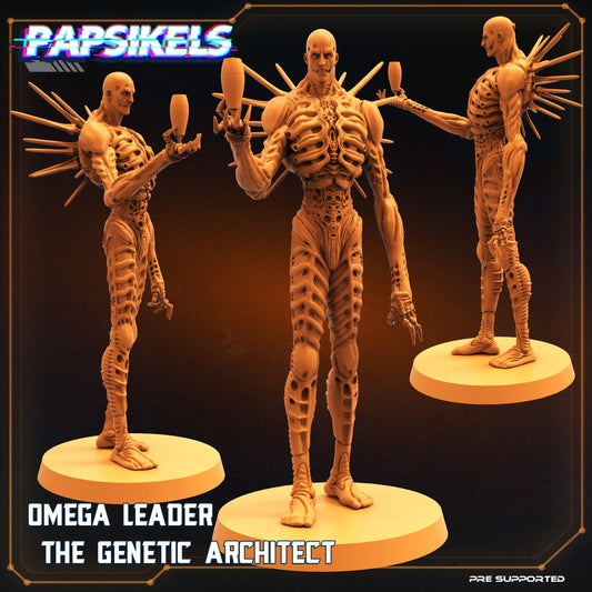 Omega Leader - 32mm Scale Alien Miniature | RPG | Sci fi | Cyberpunk | Role Playing | DnD | Papsikel