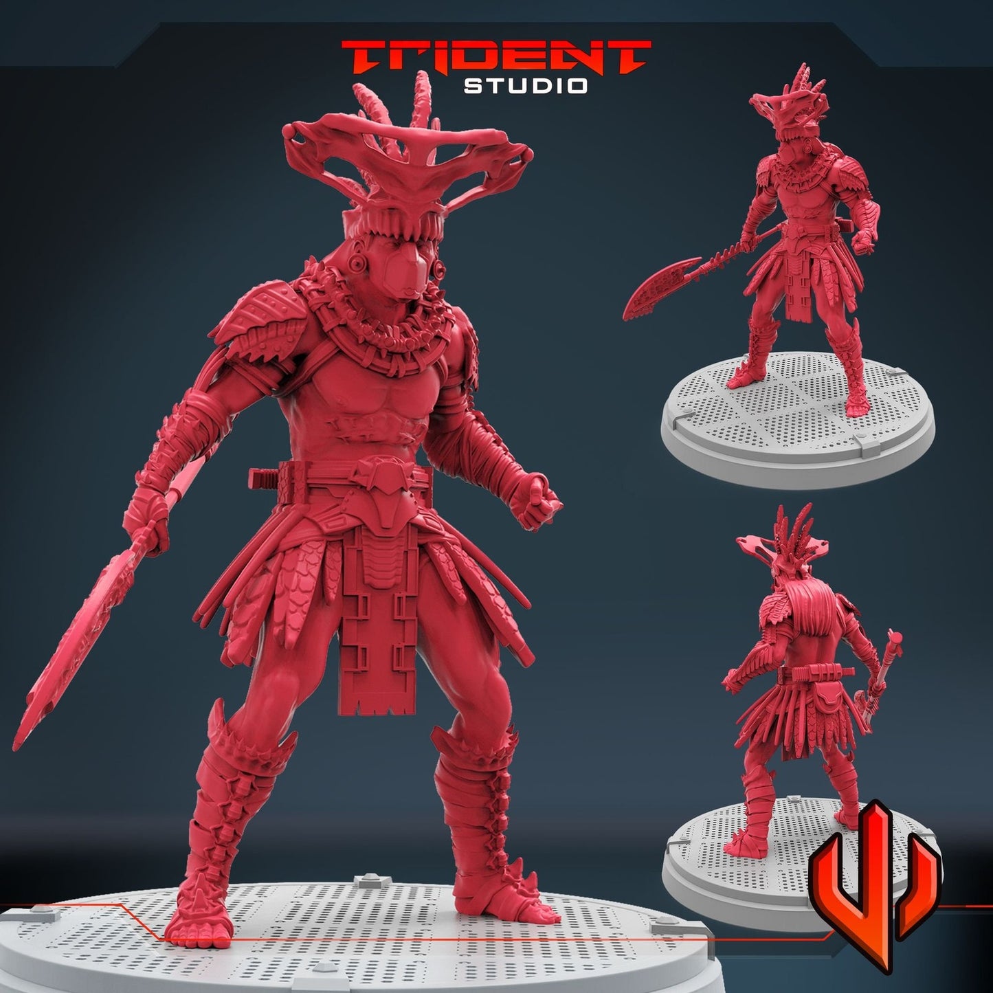 Water Warlord A - 40mm  Miniature | Crisis Protocol Proxy | Trident
