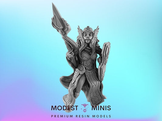 Paladin Human Female | 25mm - 75mm Scale | DnD | EC3D Fantasy Mini | Everyday Heroes